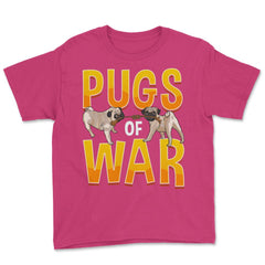 Funny Pug of War Pun Tug of War Dog design Youth Tee - Heliconia