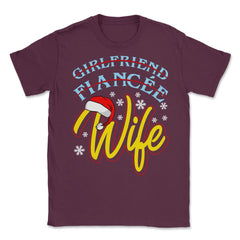 Girlfriend Fiancée Wife Christmas Couples Matching His & Her design - Maroon