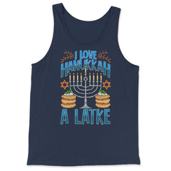 I Like Hanukah A Latke Funny Jewish Pun Hanukah graphic - Tank Top - Navy