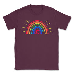 Bohemian Rainbow & Pi Symbol For A Happy PI Day Math Teacher graphic - Maroon