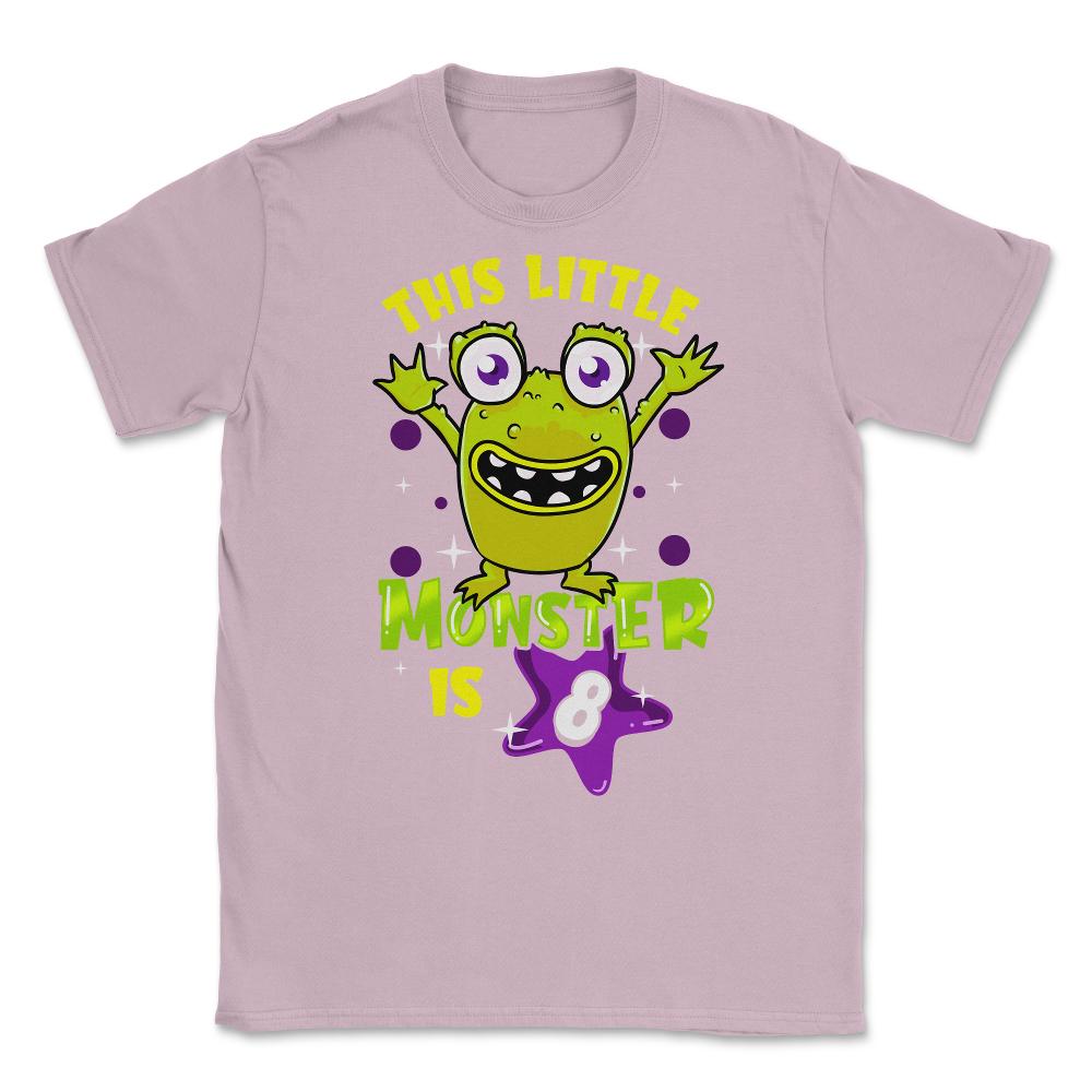 This Little Monster is Eight Funny 8th Birthday Theme graphic Unisex