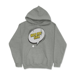 Woo Hoo Girl with a Comic Thought Balloon Graphic graphic Hoodie - Grey Heather