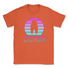 Retro Vintage Vaporwave Cicada Minimalist design Unisex T-Shirt - Orange