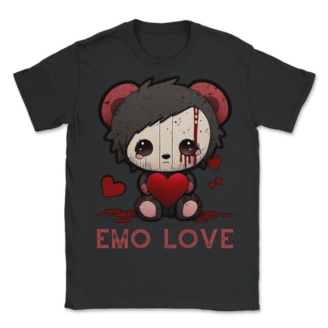 Chibi Emo Gothic Love Japanese Sad Anime Boy Emo Love graphic - Unisex T-Shirt - Black