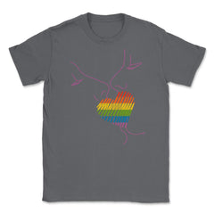 Rainbow Flag Kiss Gay Pride product Unisex T-Shirt - Smoke Grey