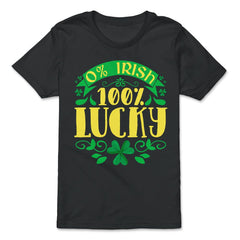 0% Irish 100% Lucky Saint Patrick's Day Celebration print - Premium Youth Tee - Black