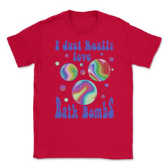 I Just Really Love Bath Bombs Retro Vintage 60’ & 70’s product Unisex - Red
