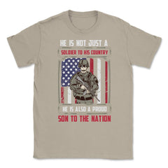 Proud Son to the Nation US Military Soldier with a Rifle graphic - Cream