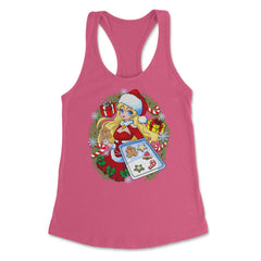 Anime Christmas Santa Girl with Xmas Cookies Cosplay Funny graphic - Hot Pink
