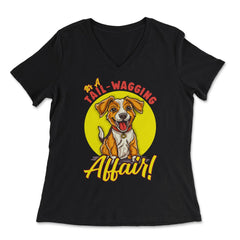 Jack Russell Terrier It's A Tail-Wagging Affair! Quote Print product - Women's V-Neck Tee - Black