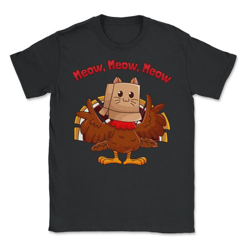 Thanksgiving Turkey Fake Cat Family Matching Costume product - Unisex T-Shirt - Black