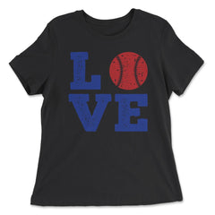 Funny Baseball Lover Love Coach Pitcher Batter Catcher Fan product - Women's Relaxed Tee - Black