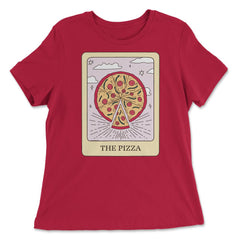 The Pizza Foodie Tarot Card Pizza Lover Fortune Teller graphic - Women's Relaxed Tee - Red