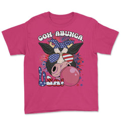 4th of July Cow-abunga, USA! Funny Patriotic Cow design Youth Tee - Heliconia