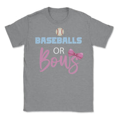 Funny Baseball Or Bows Baby Boy Or Girl Cute Gender Reveal graphic - Grey Heather