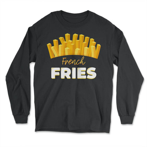 Lazy Funny Halloween Costume Pretend I'm A French Fry graphic - Long Sleeve T-Shirt - Black