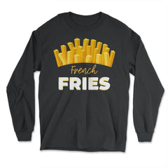 Lazy Funny Halloween Costume Pretend I'm A French Fry graphic - Long Sleeve T-Shirt - Black