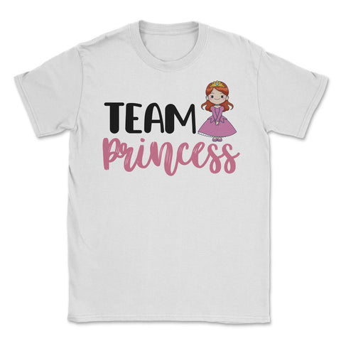 Funny Gender Reveal Announcement Team Princess Baby Girl graphic - White