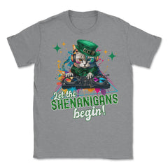 Let the Shenanigans Begin! DJ Cat Music St Patrick’s Humor product - Grey Heather