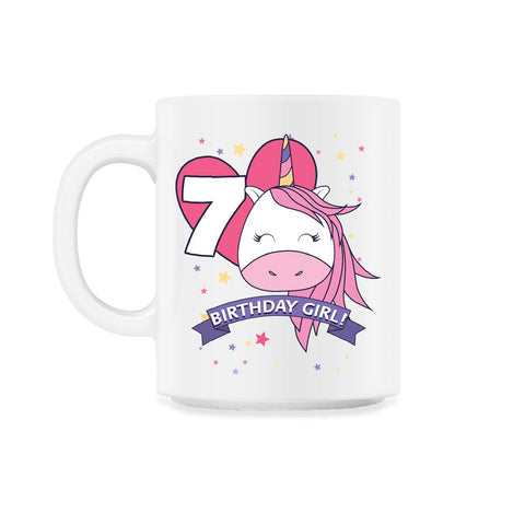 Birthday Girl! Unicorn 7th Birthday graphic design Gifts 11oz Mug