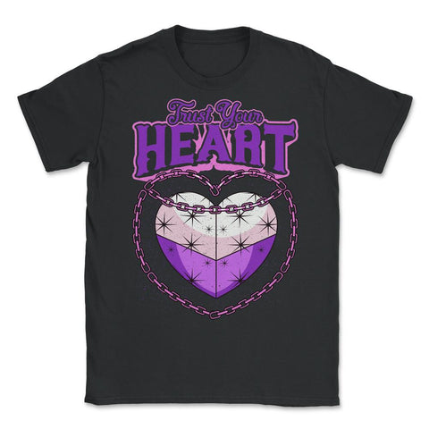 Asexual Trust Your Heart Asexual Pride print - Unisex T-Shirt - Black