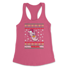 Christmas Kawaii Axolotl Merry Axolotlmas Funny Ugly Xmas print - Hot Pink