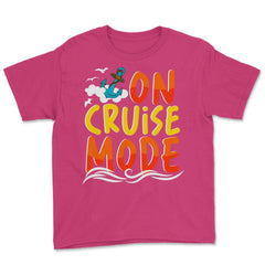 Cruise Vacation or Summer Getaway On Cruise Mode print Youth Tee - Heliconia