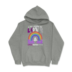 Asexual A Rainbow of Love & Understanding design Hoodie - Grey Heather