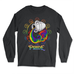 Gay Zodiac LGBTQ Zodiac Sign Aquarius Rainbow Pride print - Long Sleeve T-Shirt - Black