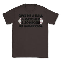 Funny Baseball Pitcher Humor Ball Catcher Embarrass Gag product - Brown