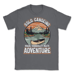 Solo Canoeing Where Tranquility Meets Adventure Canoeing print Unisex - Smoke Grey