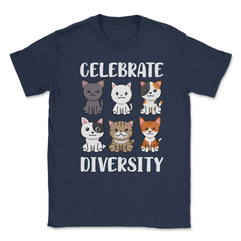 Funny Celebrate Diversity Cat Breeds Owner Of Cats Pets graphic - Navy