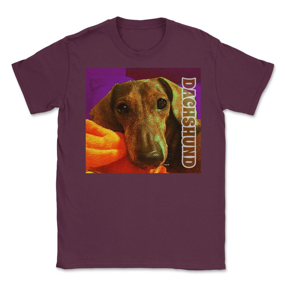 Dachshund dog print Weiner Dog product Gifts Tees Unisex T-Shirt - Maroon