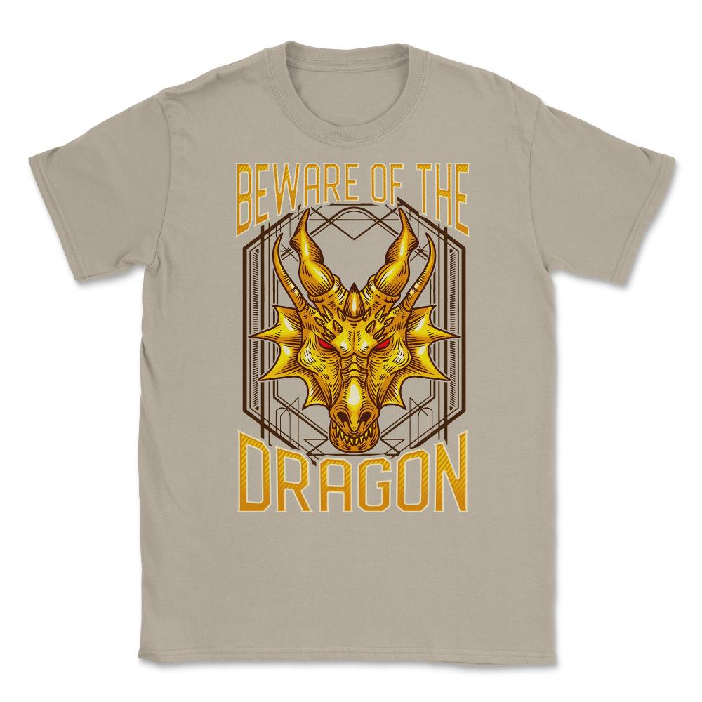 Beware of The Dragon Fantasy Art product Unisex T-Shirt - Cream