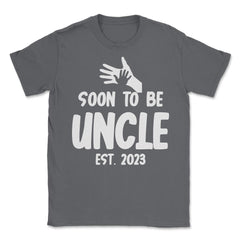 Funny Soon To Be Uncle 2023 Pregnancy Announcement print Unisex - Smoke Grey