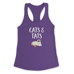 Funny Cats And Tats Tattooed Cat Lover Pet Owner Humor product - Purple