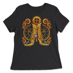 Steampunk Gears Female Boots - Unique Style For The Bold graphic - Women's Relaxed Tee - Black
