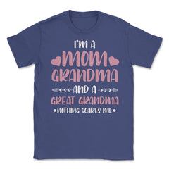 Funny I'm A Mom Grandma Great Grandma Nothing Scares Me Gag graphic - Purple