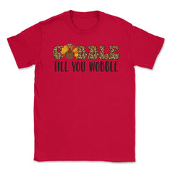 Gobble Till You Wobble Funny Retro Vintage Text with Turkey product - Red