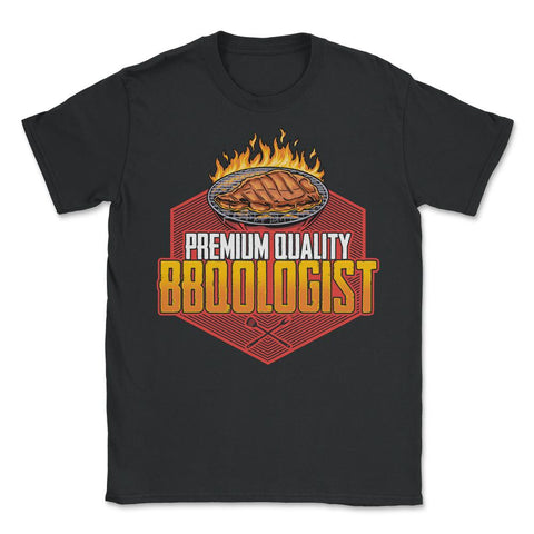 BBQuologist Funny Retro Grilling BBQ Meme product - Unisex T-Shirt - Black