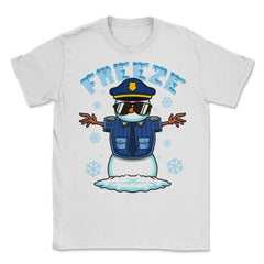 Freeze Police Snowman Hilarious Christmas Police Officer product - White