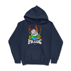 Gay Zodiac LGBTQ Zodiac Sign Taurus Rainbow Pride print Hoodie - Navy