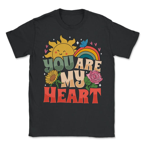 You are My Heart Valentine's Retro Vintage Motivational product - Unisex T-Shirt - Black