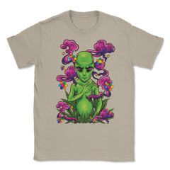 Alien Hippie Smoking Marijuana Hilarious Groovy Art print Unisex - Cream