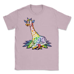 Rainbow Giraffe Gay Pride Gift product Unisex T-Shirt - Light Pink