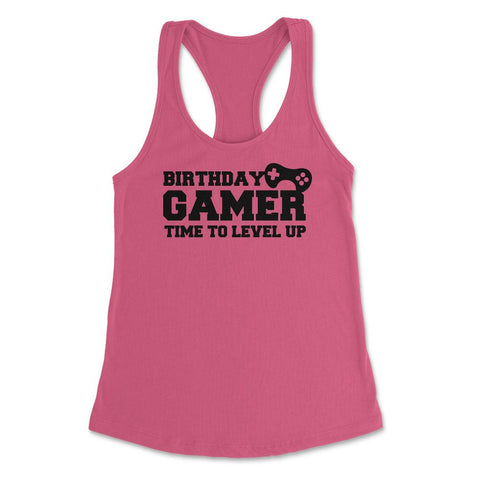 Funny Birthday Gamer Time To Level Up Gaming Lover Humor graphic - Hot Pink