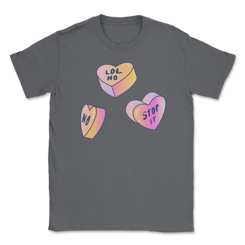 Candy In Hearts Form Negative Messages Funny Anti-V Day product - Smoke Grey
