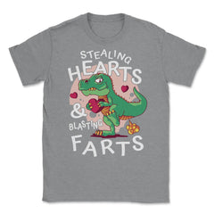 T-Rex Dinosaur Stealing Hearts and Blasting Farts product Unisex - Grey Heather