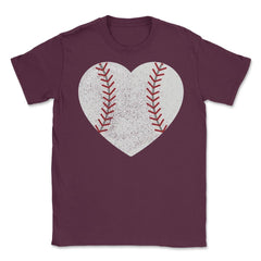 Cute Baseball Heart For Baseball Player Coach Mom Dad Fans print - Maroon