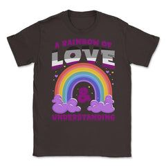 Asexual A Rainbow of Love & Understanding product Unisex T-Shirt - Brown